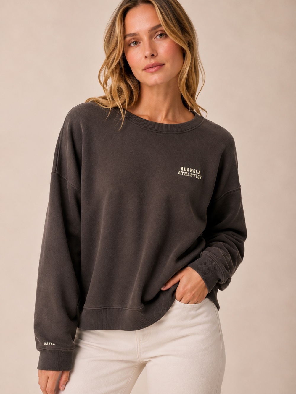 Adanola Charcoal Crewneck Sweatshirt